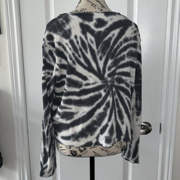 RD Style TieDye Blue Waffle Knit Women’s Long Sleeve Size L - Picture 5 of 6
